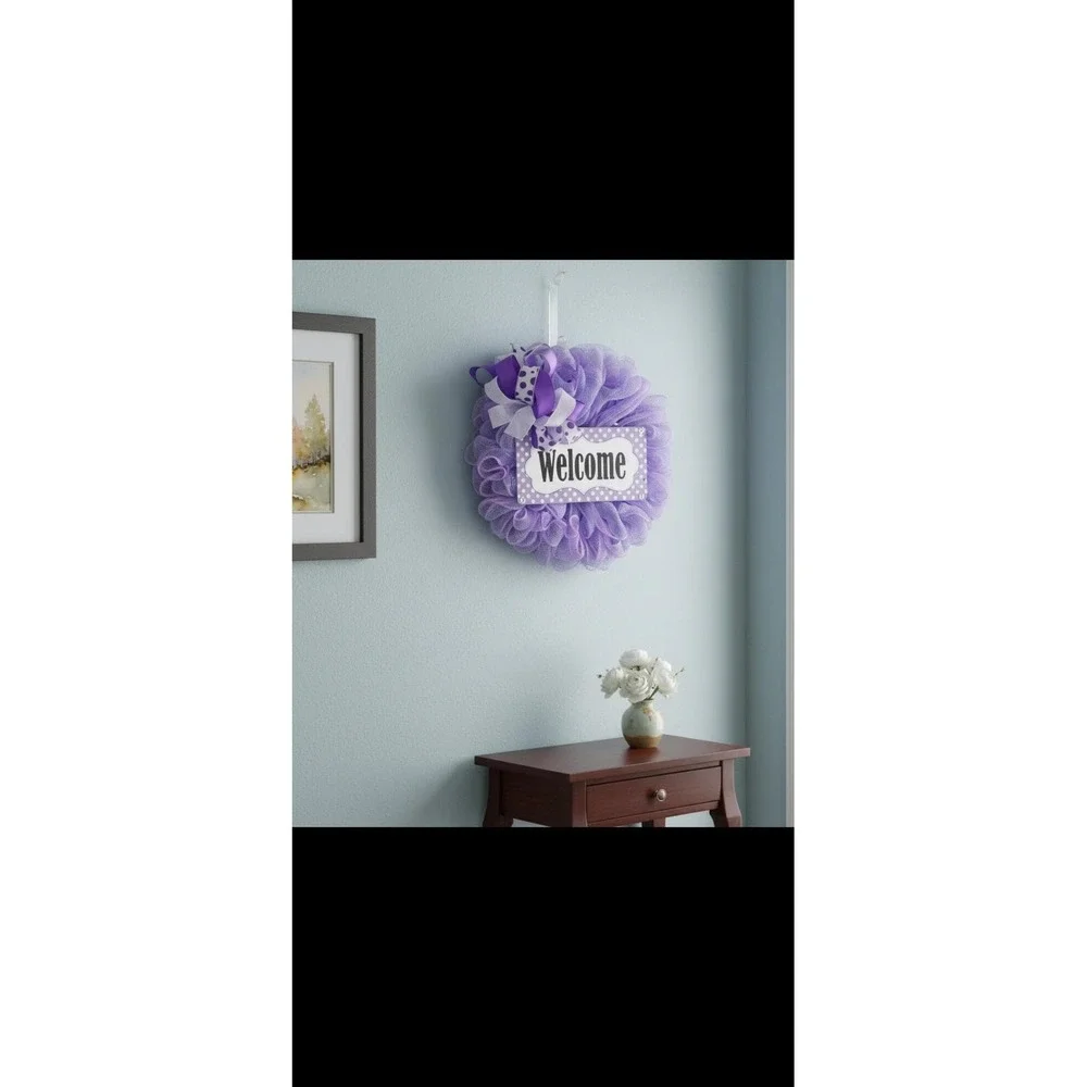 Beautiful Purple Spring and Summer Wreath;
